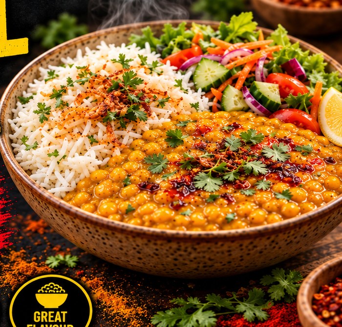 Daal, Rice & Salad